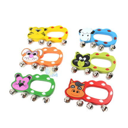 Baby Musical Instrument Cartoon Animal Wooden Rattle Toy