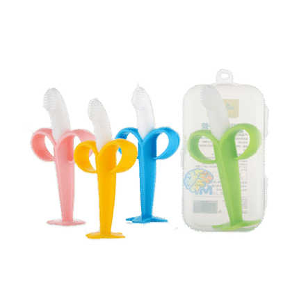 Baby Safe Banana Shape Baby Teether Toys Silicone Toothbrush 9337