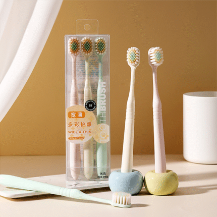 Japanese style wide head soft bristled toothbrush for adult household couple