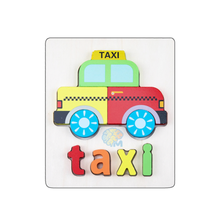 Wooden 3D Puzzle Educational Toys Taxi