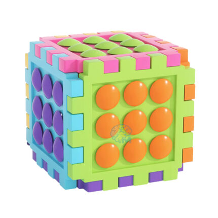 Kids large particle mushroom nail cube puzzle toys early education intelligence development