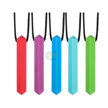 Sensory Chew Gem Necklace Made from Food Grade Silicone Safety for Kids Teething,Silicone Chewy Sticks for Autistic, ADHD,Oral Motor