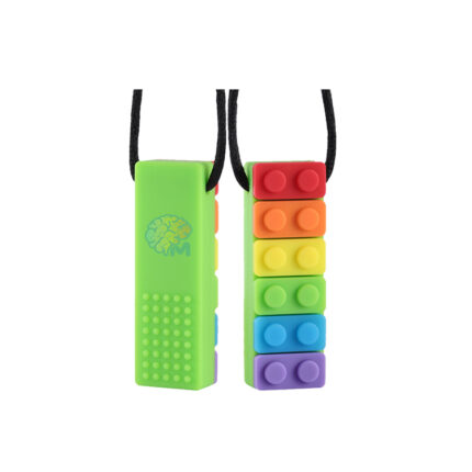 Sensory Rainbow Chew Food Grade Silicone Teething Toys for Autism,Teething,Anxiety,Biting Needs,ADHD,Sensory Toys with Adjustable Buckle for Child