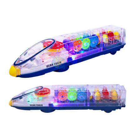 Electric Transparent Gear Light Train Sensory Toy