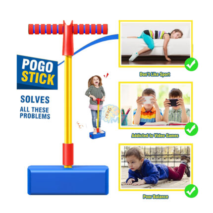 Foam Pogo Jumper for Kids, Fun and Safe Pogo Stick Indoor Outdoor Bungee Jump toys for Childs Over 3 Years Old 02
