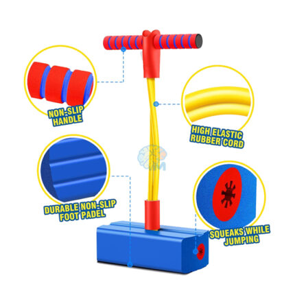 Foam Pogo Jumper for Kids, Fun and Safe Pogo Stick Indoor Outdoor Bungee Jump toys for Child's Over 3 Years Old