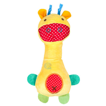 Baby Handy Squeaky Rattle Plush Soft Toy - Monkey Yellow