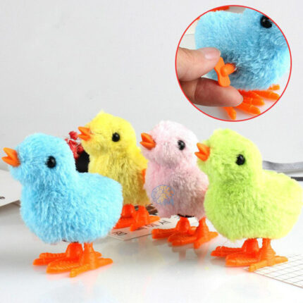 Easter Chick Wind Up Jumping Chicken Bunny Novelty Toys for Kids