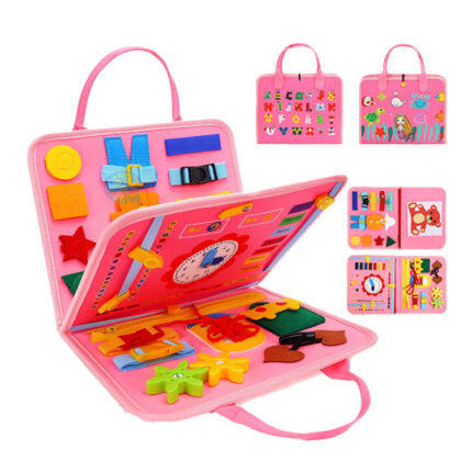Montessori Sensory Play Board for Little Learners - Pink