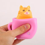 Sensory Fidget Cat in a cup Squeeze Stress Relief Fidget Toy 044