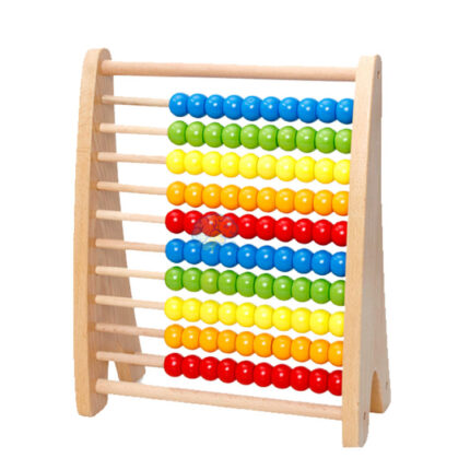 Wood Wooden 10 Row Abacus Beads Kids Educational Toys