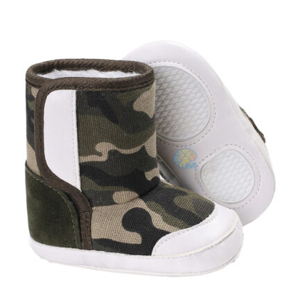 Winter Baby Army Green Knit Woolen Soft bottom Toddler Shoes 101