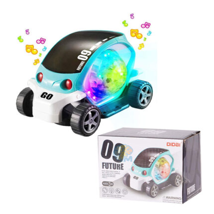 Make playtime exciting with the Rotating 09 Future Car Toy. This battery-operated toy car features colorful 3D flash lights, dynamic rotation, and cheerful music that attracts children and keeps them entertained for hours.