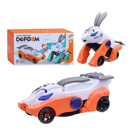 Toys Rabbit Deformation Car Bump and Go Toy for Kids with LED Light & Music