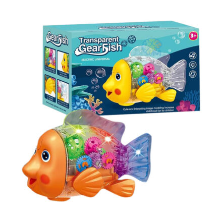 Transparent Gear Fish Toy Musical and Lightening