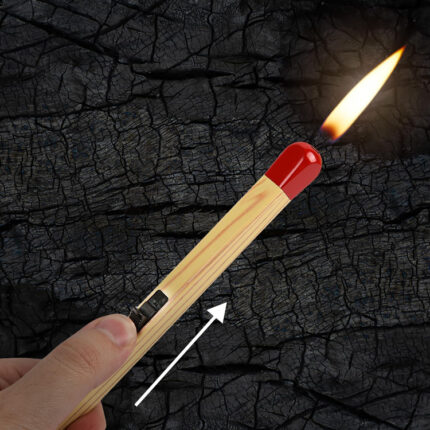 Match Shape Candle Lighter Slim Butane Gas Refillable Long Reach 8 Inch Kitchen Fireplace Utility Lighter