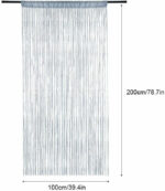Home Decor Sequin Curtain for Doorway White Silver Tassel