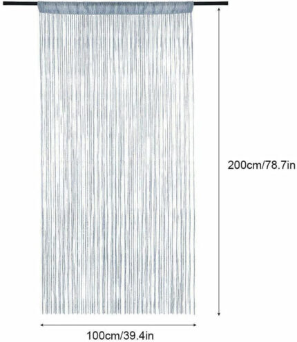 Home Decor Sequin Curtain for Doorway White Silver Tassel