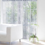 Home Decor Sequin Curtain for Doorway White Silver Tassel